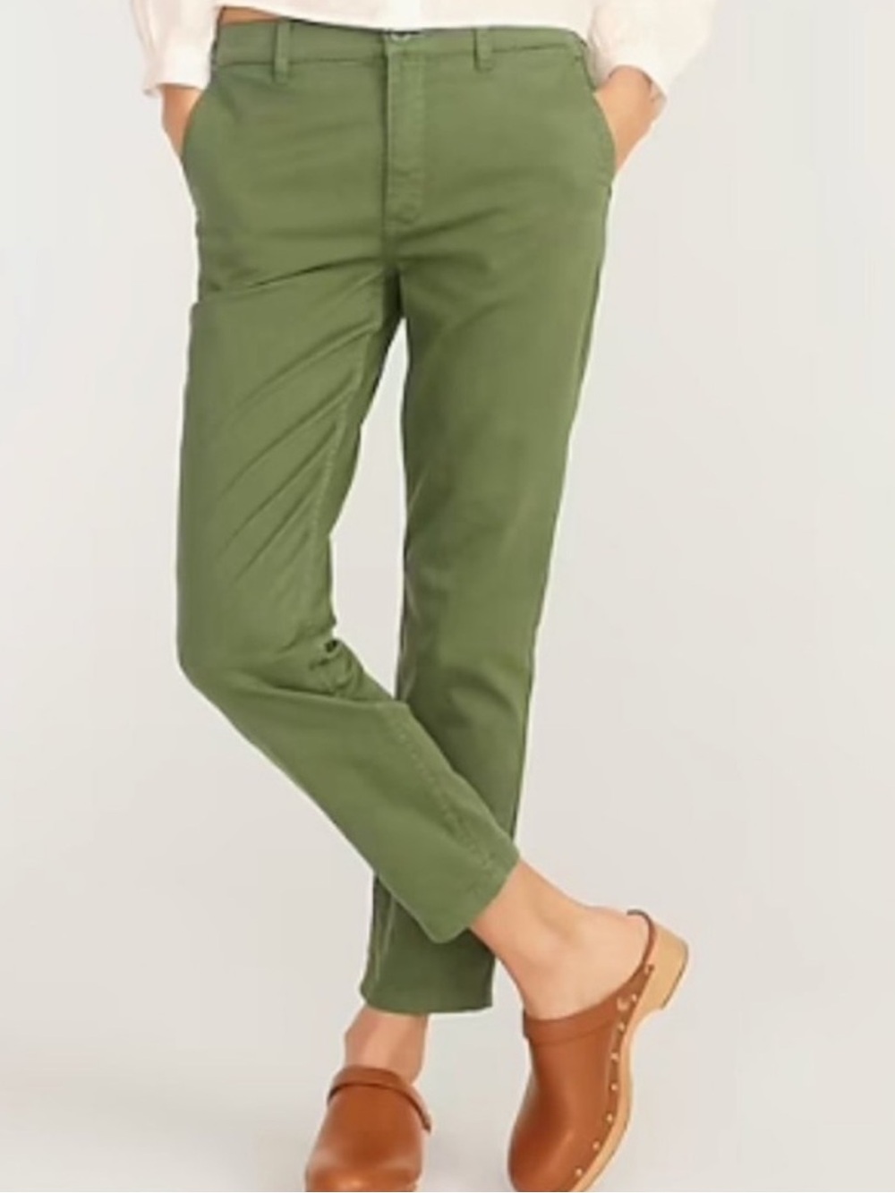 NWT J.Crew Factory High-rise girlfriend chino pant Olive Green Size 20 - MARKER